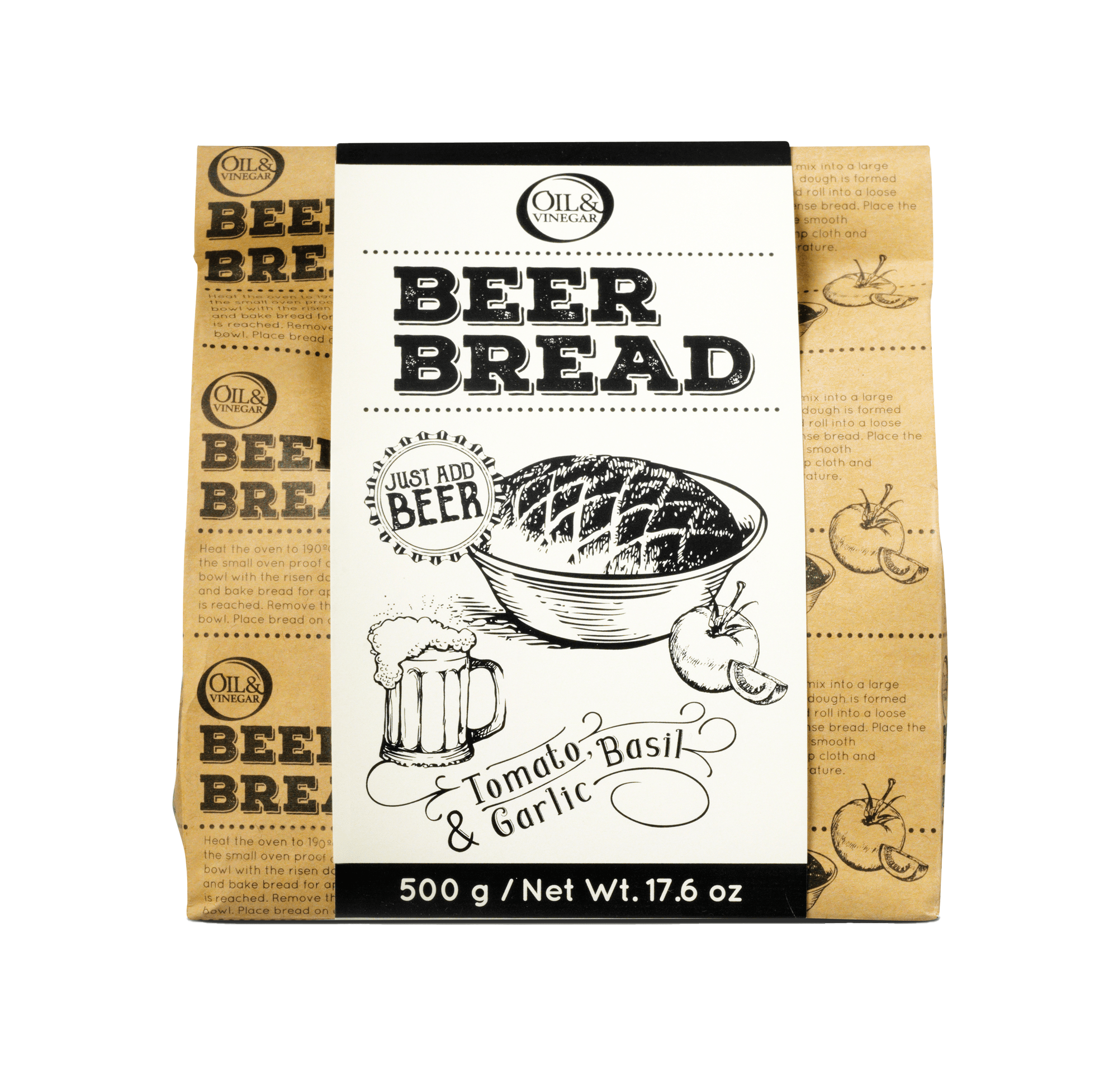 Beer Bread Tomato, Basil & Roasted Garlic - 500g