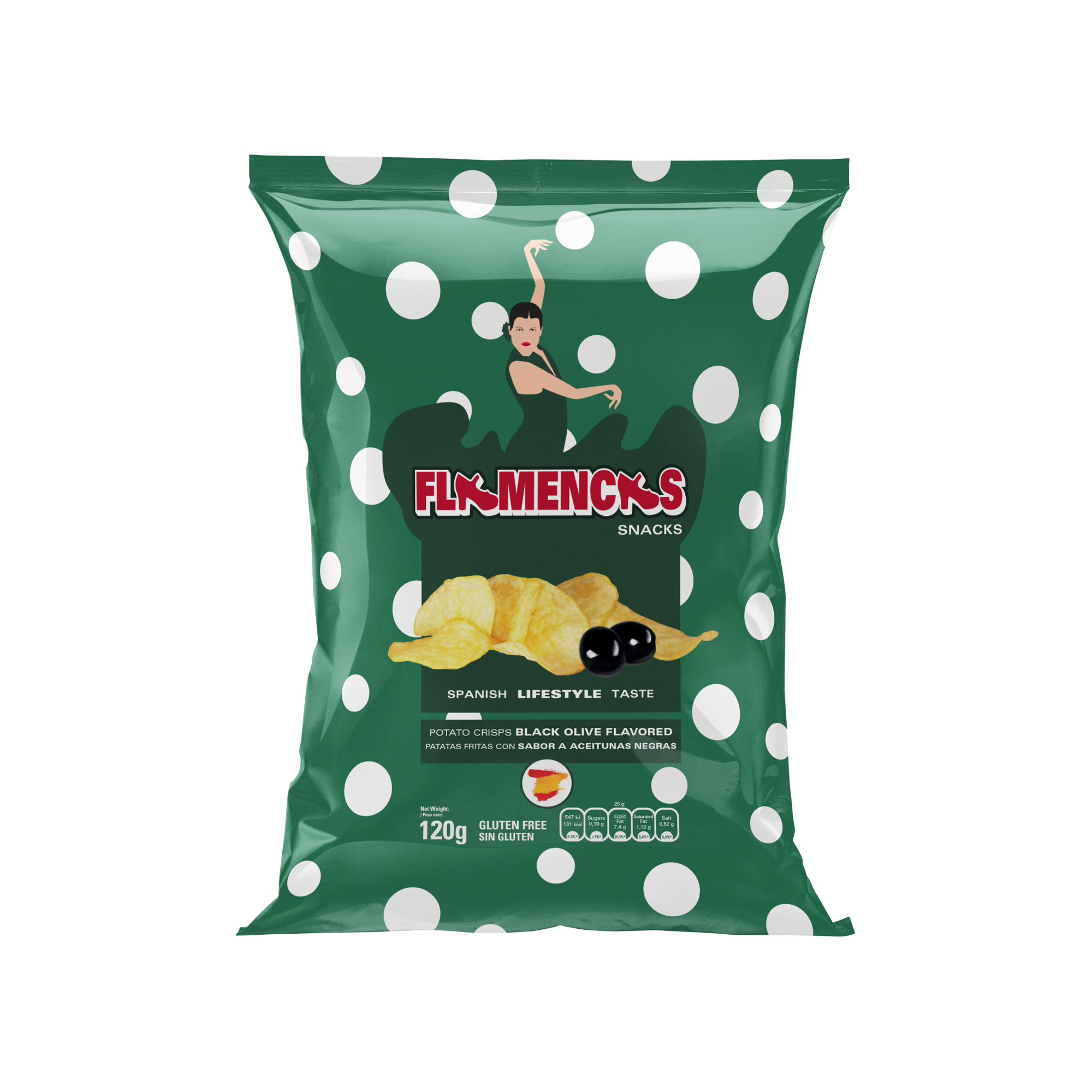 flamencas zwarte olijven chips 120g