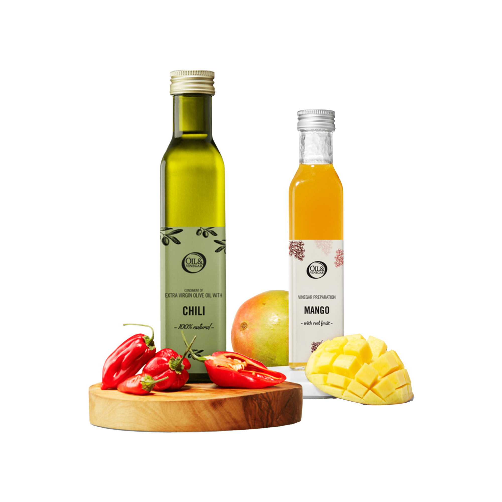 Mangoazijn & Extra vierge olijfolie met chili - 2x250ml