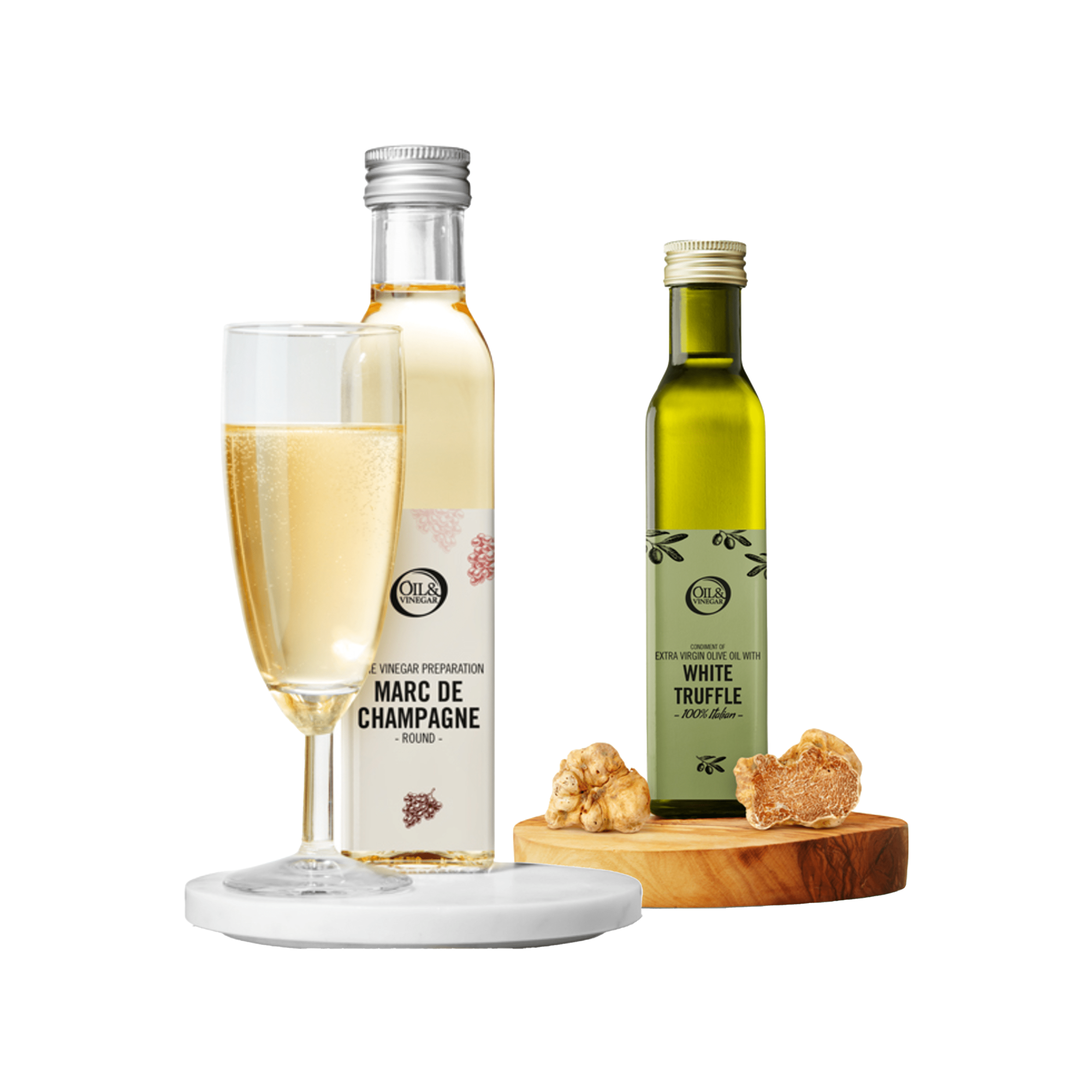 Marc-de-champagne-azijn & Extra vierge olijfolie met witte truffel - 2x250ml